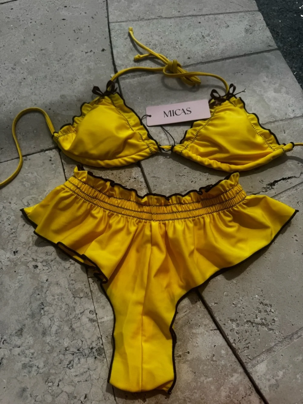 NWT Yellow Ruffle Bikini Set - MICAS - Picture 5 of 5